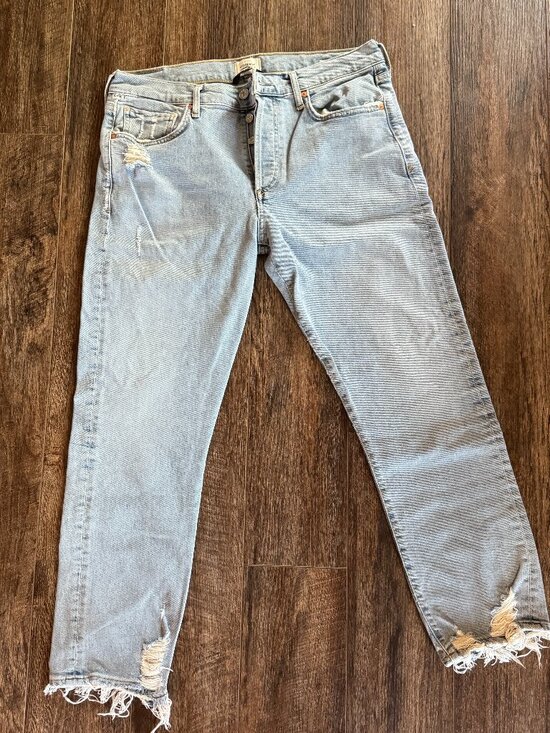 Citizens Of Humanity Denim - Citizens of Humanity Emerson Slim Boyfriend Jeans Size 29 Light Wash Distressed